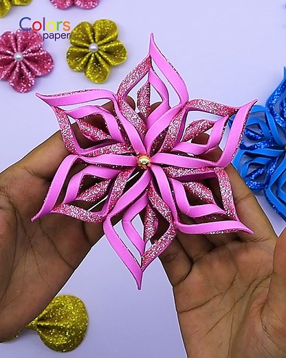 144K views · 1.5K reactions | Make adorable 3D snowflake ornaments to decorate your Christmas tree! ✨ Easy, creative, and festive — the perfect handmade craft for your holiday season. ☃️ #DIY #shorts #xmas #craft #decorations #christmas #christmasdecor #snowflakes #crafts #ornaments | Colors Paper | Facebook