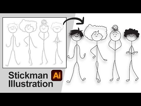 Stickman Illustration from Sketch | Adobe Illustrator Tutorial