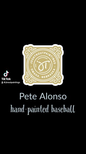 New painted baseball of Pete Alonso. Officially licensed by MLB and MLBPA and created exclusively for Fanatics. | Josh Trout Paintings
