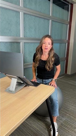 Yoga ball as an office chair? Watch me roll with regret. #ergonomicchair #yogaball #posture #office