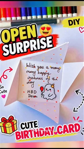 “Amazing Open Surprise Card 😱 | Easy DIY Birthday Card #Shorts” #diy #easy