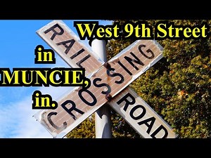 Railroad Crossing: West 9th Street in Muncie, Indiana, NS Single Main