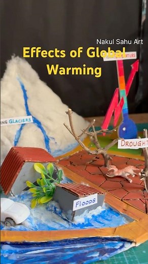 Effects of Global Warming – 3D Cardboard Model Project #shortsfeed Nakul Sahu Art