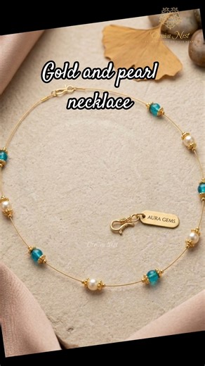 How to Make a DIY Minimalist Gold & Pearl Necklace ✨#shortvideo