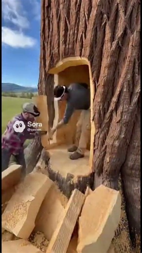 They Built a Room Inside a Tree… 😳🌳