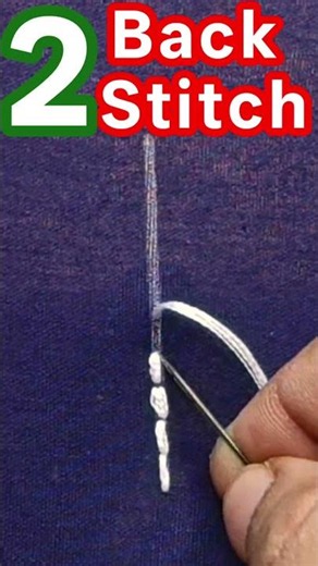 డిబ్బి కుట్టు Back Stitch HandEmbroidery Stitches 🪡 Step By Step Training #rahanashreehomemaker #diy