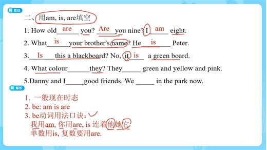 Be 动词用法口诀