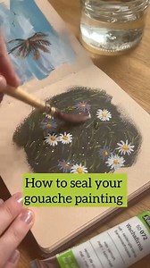 How to seal your gouache painting. As you know, gouache remains water-soluble even on paper. To protect your gouache painting from water splashes, you can easily seal it with our wax varnish. If your gouache painting is in a sketchbook, the wax varnish can prevent the gouache painting from rubbing off onto the opposite page. Here's how: 1. Take your finished, dried gouache painting. 2. Apply Schmincke's wax varnish evenly and thin with a soft, lint-free cloth. 3. Leave your painting to dry for 2