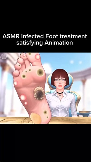 Satisfying ASMR Animation for Infected Foot Treatment