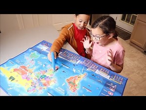 Bilingual Interactive Talking USA and World Map Review | Geography Games Educational Electronic Map