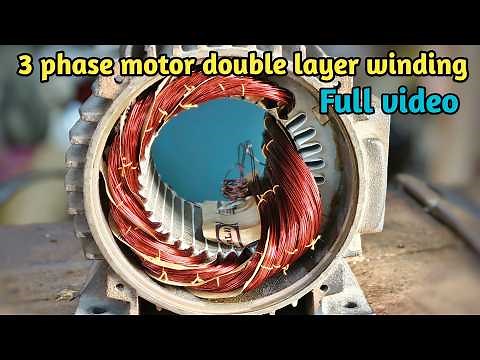 3 phase 2 hp motor double layer winding with all diagrams detailed video | 3 phase motor winding