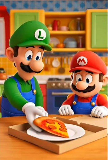 Luigi Eats Mario’s Last Pizza Slice 😱 Mario Gets Revenge #shorts