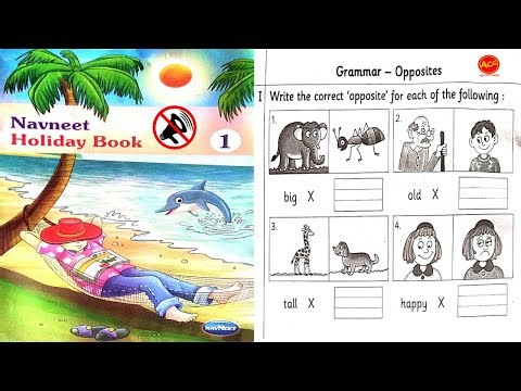 Navneet Holiday Book Class 1 | Opposites Page 32 Answer Key | Grammar Homework |