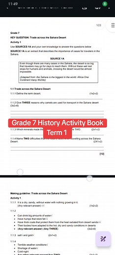 Engaging Grade 7 History Activity Book for Term 1
