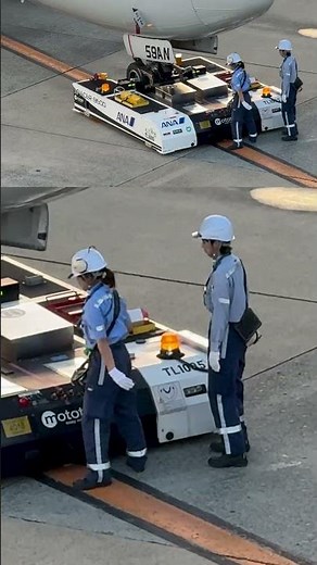 ウイングマンとサインを交わして、リモートプッシュバック開始！【2倍速】ANA Boeing 737-881 #shorts