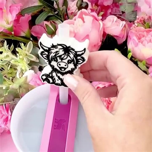 Highland Cow Tumbler Straw Topper STL | 10mm Straw | 3D Print File | Commercial Use | Small Business Ready | Instant Download | Digital File - Etsy