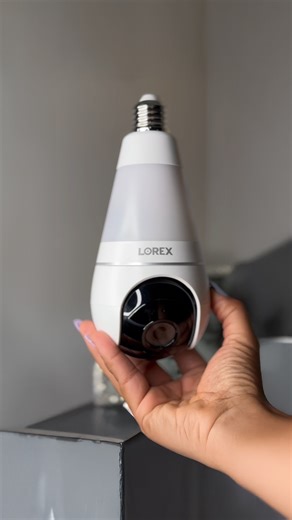 Looks like a lightbulb 💡—works like a security camera 📷 The Lorex 2K Smart Lightbulb Camera lets me check on backyard surprises without leaving the couch. One less thing to worry about. #lorex #SmartSecurity #PeaceOfMind #LightBulbCamera | Lorex Technology