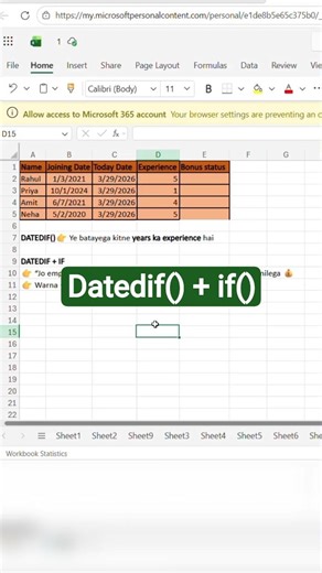 Excel DATEDIF + IF Formula Tutorial | Calculate Age, Tenure & More Easily