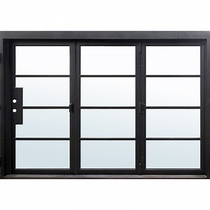 106" x 82" Modern Folding Iron Prehung Triple Door Unit - Door Clearance Center