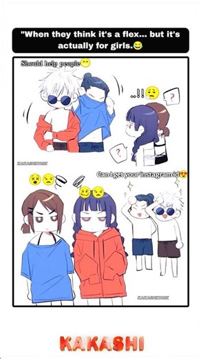 Gojo And Gato Are Helping The Girls😂🔥 #jujutsukaisen #jjkmemes #kakashixork