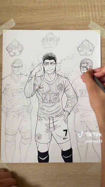 Drawing Manchester United's 2008 Trio: Ronaldo, Rooney, Tevez