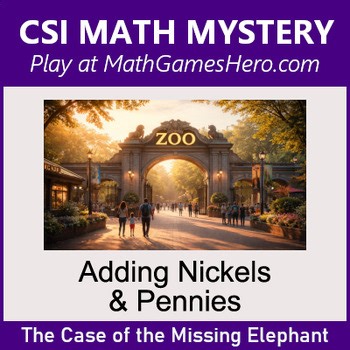 Adding Nickels & Pennies | Digital CSI Math Mystery Game