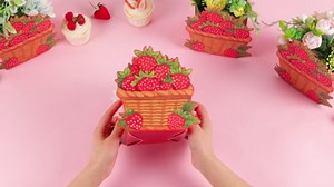Kreatwow Strawberry Party Favors 6pcs Strawberry Flower Centerpiece Boxes Strawberry Party Favors Strawberry Party Table Decorations Sweet Strawberry Party Table Decorations for Birthday Baby Shower