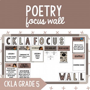 CKLA Grade 5 Unit 3 Poetry Focus Wall: I Can Statements, Bell Ringers, and More