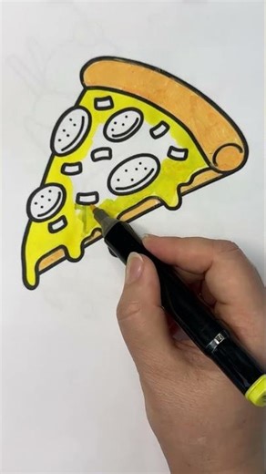 Relax Coloring Time: Pizza 🍕 #coloringbook #drawing #art #draw #coloringshorts