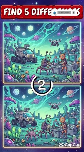 Can You Spot 5 Alien Glitches? 🛸👽 Alien Planet Challenge! #spotthedifference