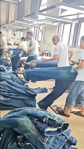 Manual Distressed Jeans Making Process - Good tools and machinery make work easy