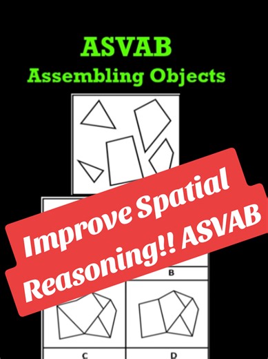 Practice an ASVAB Assembling Objects question designed to strengthen spatial reasoning, visual analysis, and pattern recognition skills needed to improve your ASVAB score and overall military job qualification. #ASVAB #AssemblingObjects #ASVABPrep #MilitaryTestPrep #SpatialReasoning