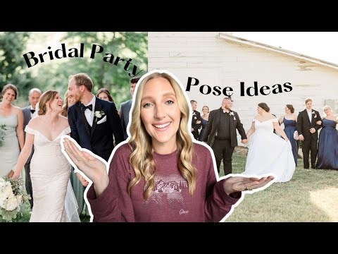 Bridal Party Photo Poses & Ideas | Combined bridal party group photos & wedding day posing workflow