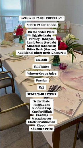Passover Seder Table Checklist! #passover #pesach #jewish