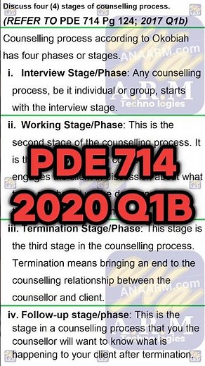 🎯 4 Stages of the Counselling Process Simplified in 55 Seconds | NTI PgDE PDE714 2020 Q1(b)