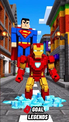 Iron Man vs Superman in Minecraft 😂 Epic Gadgets vs Powers Showdown | YouTube Short #minecraft