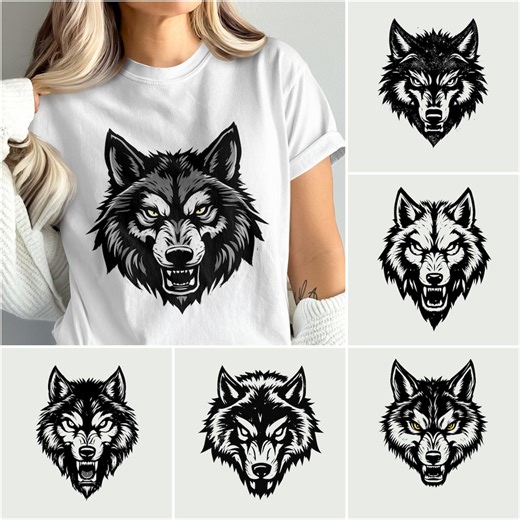 Wolf Head PNG, Aggressive Wolf PNG, Growling Wolf Png, Wolf Mascot Png, Fierce Wolf Art, Wolf Clip Art, Digital Bundle Pngs, Instant POD Art - Etsy Australia