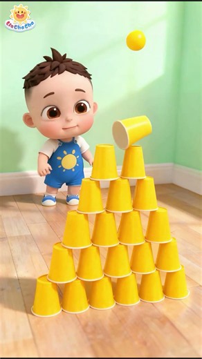Trò chơi xếp tháp cốc giấy #babychacha #liachachatiengviet #shorts #youtubeshorts