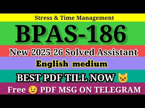 BPAS 186 SOLVED ASSIGNMENT 2025-26 in English ll bpas 186 solved assignment 2026 ll ignou bpas186