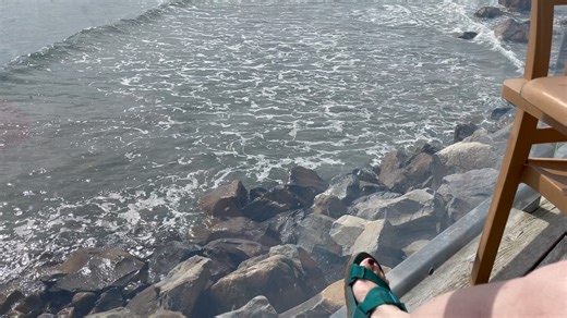 Dining with waves below at The Grill The Quarterdeck Resort. The patio experience is so soothing! Janet Balcom Consulting | Cookin' Cuttin' Up and Ceepin' it Real