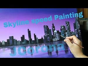 Time lapse painting of a skyline