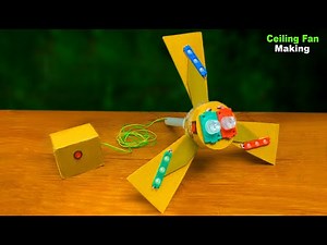 How to make a Ceiling Fan using DC motor Cardboard - Ceiling fan with color light - Ceiling Fan