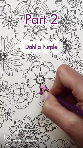 Coloring a Flower in Johanna Basford's World of Flowers | Part 2