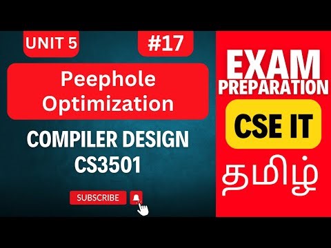 Peephole Optimization in Compiler Design | CS3501 Compiler Design | Anna University