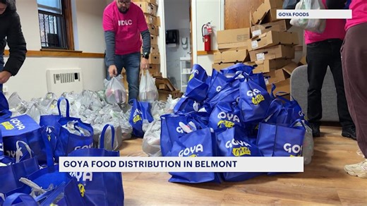 Goya Foods holds holiday food drive in Belmont for families in need