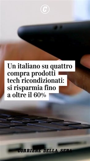 Corriere della Sera on Instagram: "Tre italiani su quattro li conoscono ma solo uno su quattro li ha mai acquistati. A dirlo è una ricerca di Altroconsumo che ha analizzato gli atteggiamenti e i comportamenti dei consumatori verso i prodotti tech «ricondizionati». Si tratta di device (smartphone, computer, tablet ma anche elettrodomestici) usati, che sono stati revisionati, puliti, riparati e, quindi, messi in vendita. Spesso sono prodotti restituiti da clienti per i motivi più vari (dal cambio 