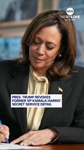 237K views · 8.4K reactions | President Trump has revoked Secret Service protection for former Vice President Kamala Harris, according to a copy of a letter reviewed by ABC News. Former President Joe Biden had extended Harris' protective detail an additional year, on top of the six months she is required, by law, to have a Secret Service detail as the former Vice President, according to multiple officials. https://abcnews.visitlink.me/tns4v1 | ABC News | Facebook