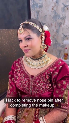Hack to remove nose pin after completing makeup #bridesbyradha