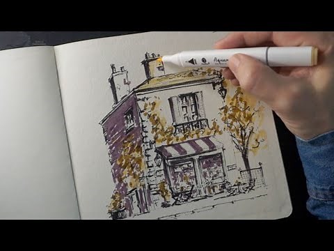 Rainy day ink sketching / ink art