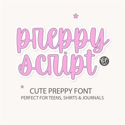 Preppy Script Font | Bold Handwritten Font (OTF, TTF, SVG) - Etsy